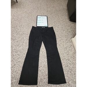 Lee Jeans Womens 18 Dark Black Denim Pants Mid Rise Boot Cut Flare Stretch Flex